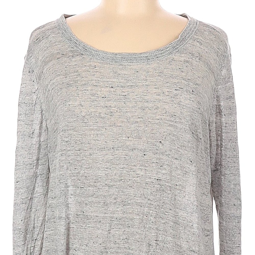 JOIE Gray Lightweight Mixed Media Linen Blend Front & Silk Rear Sweater Size L - Picture 3 of 4